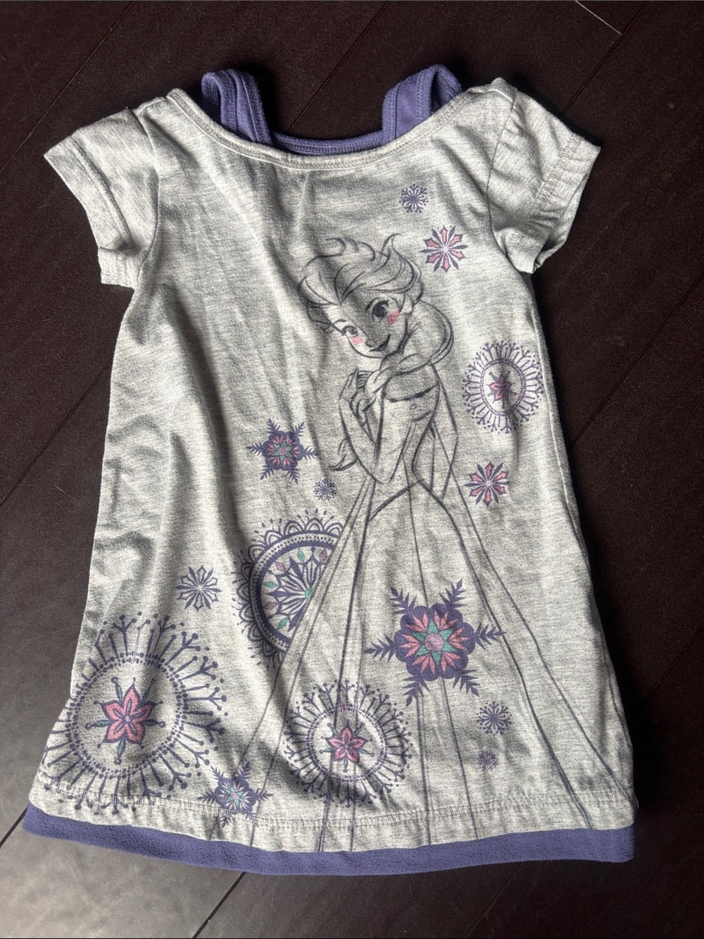 Disney Girls Ariel & Elsa Nightgowns - Teal, Blue & Gray - Picture 4 of 7
